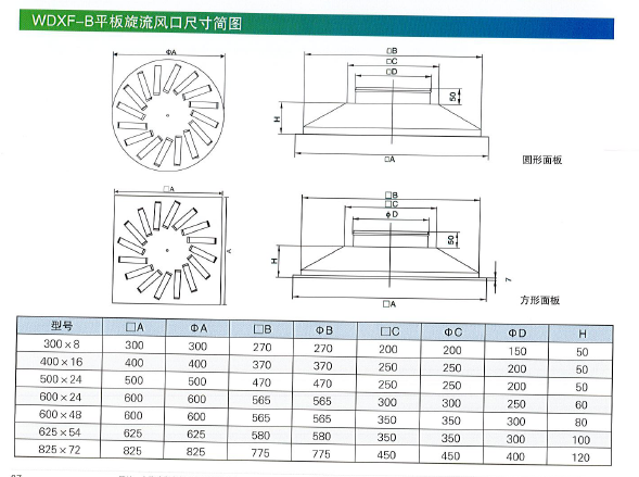 WDXF-B平板旋流风口简图.png