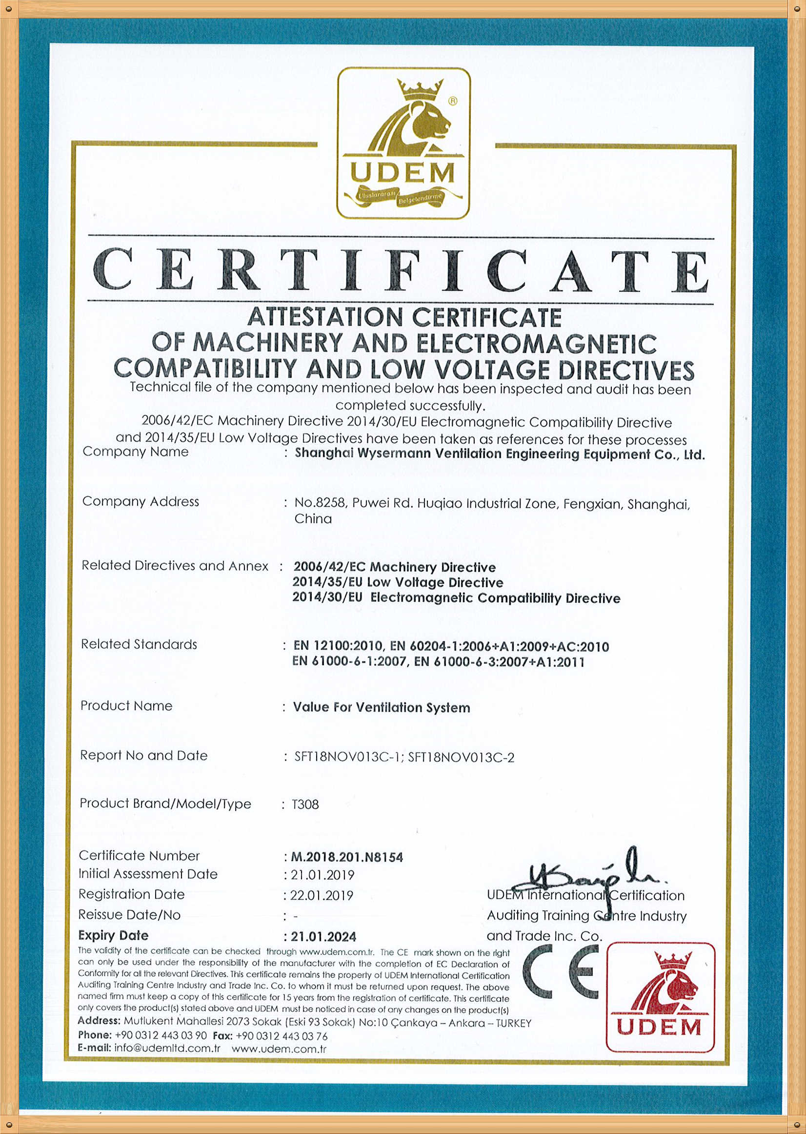 European CE certificate